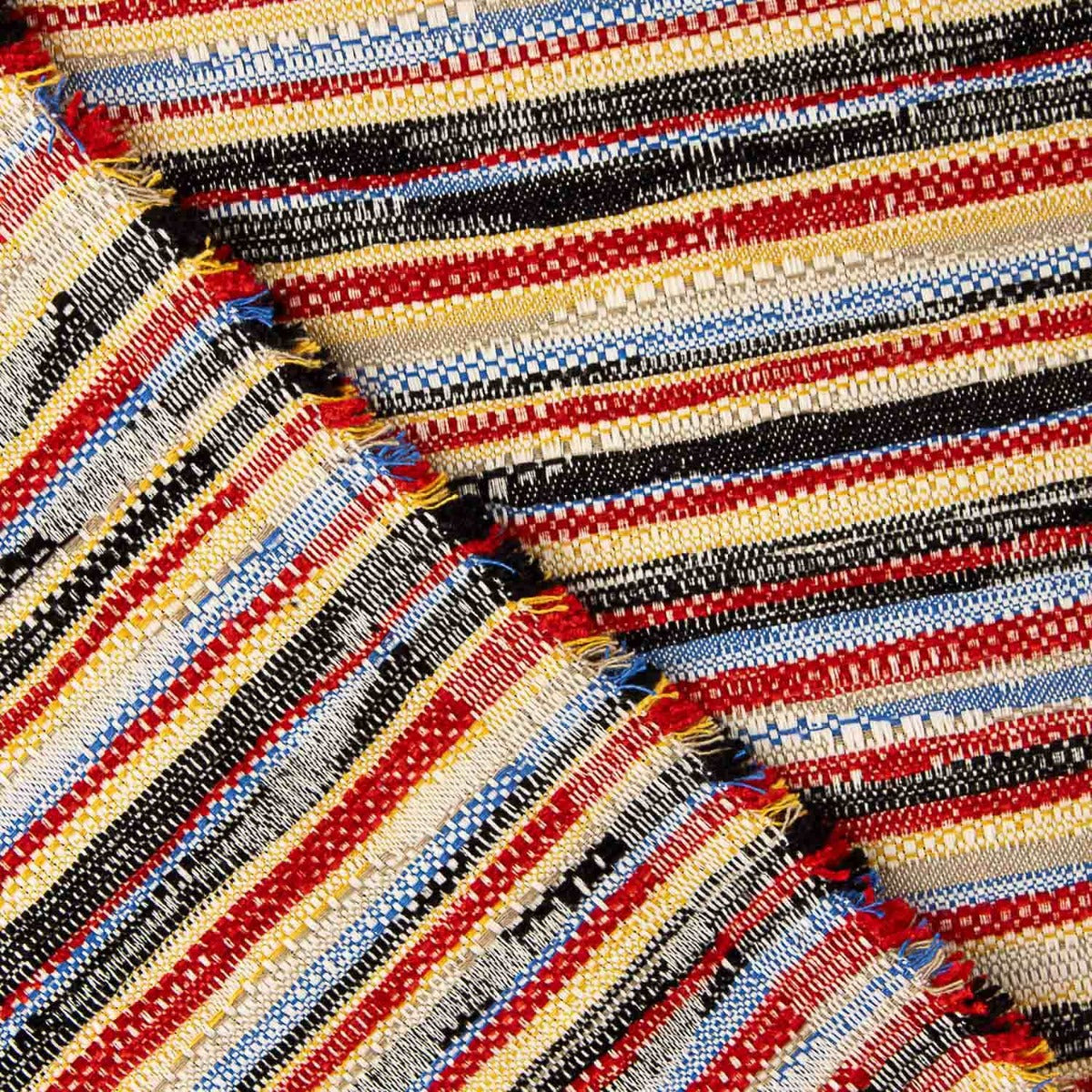 Chenille-Webteppich gestreift rot - Ribes y Casals