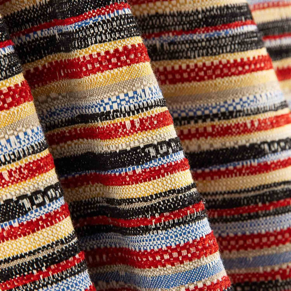 Chenille-Webteppich gestreift rot - Ribes y Casals