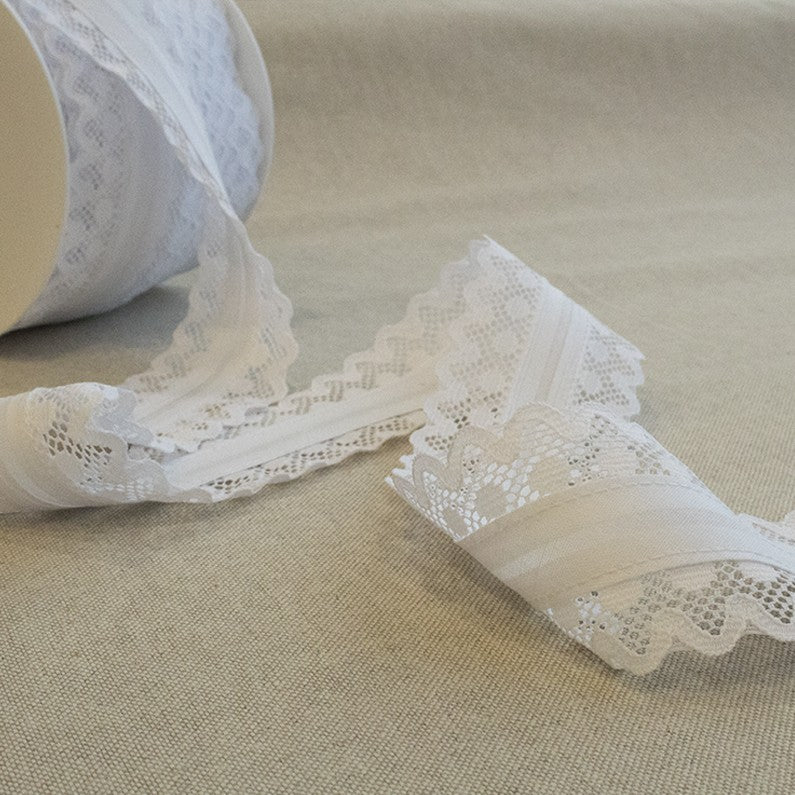 Bias Tape Weiße Spitze 53mm - Ribes y Casals