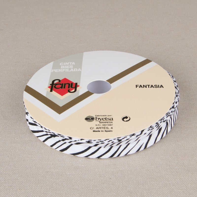 Fantasie Zebra Bias-Band 18mm - Ribes y Casals