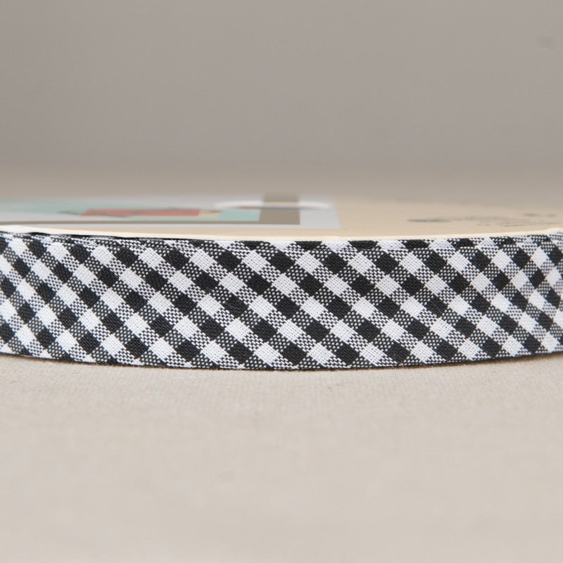 Vichy Bias Tape Schwarz 18mm - Ribes y Casals