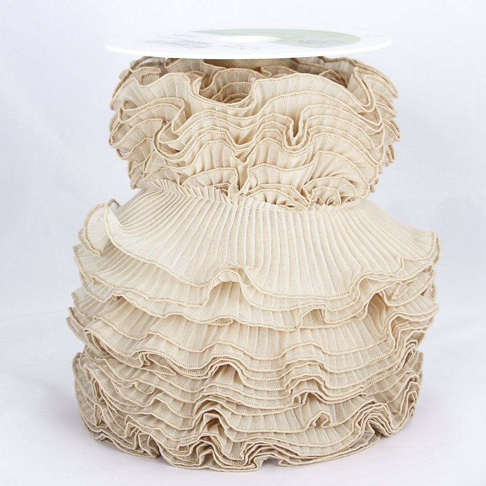 Garrucha plissierte Gaze Band 4'5cm Beige - Ribes y Casals