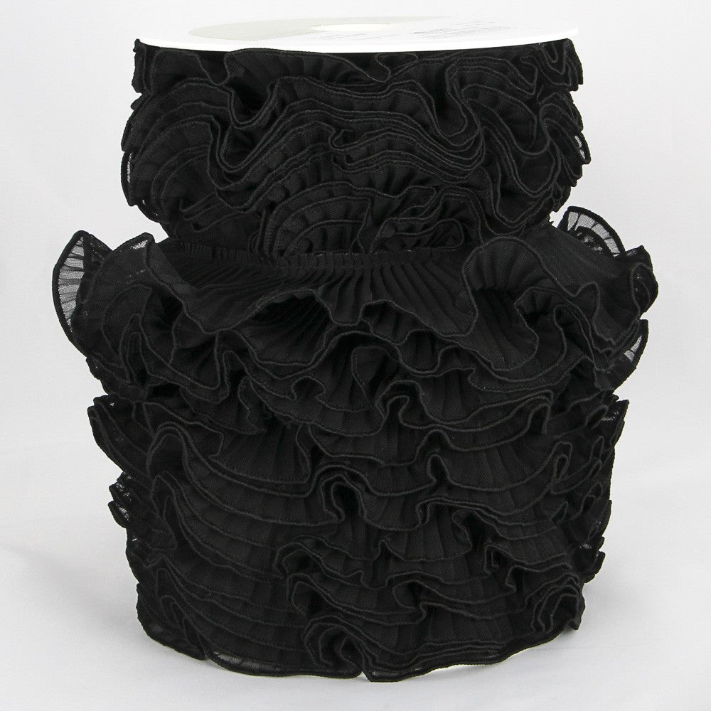 Garrucha plissiertes Gazeband 4'5cm Schwarz - Ribes y Casals