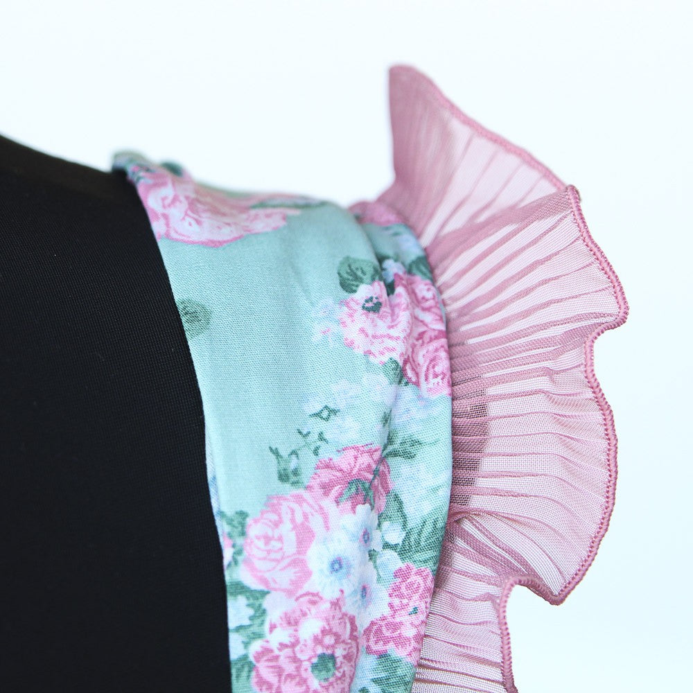 Plissiertes Gazeband Garrucha 4'5cm Rosa - Ribes y Casals