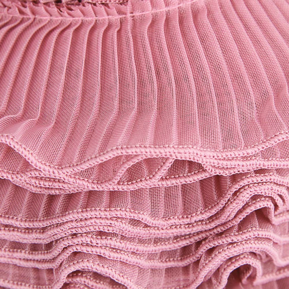 Plissiertes Gazeband Garrucha 4'5cm Rosa - Ribes y Casals