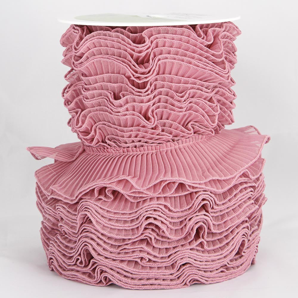 Plissiertes Gazeband Garrucha 4'5cm Rosa - Ribes y Casals