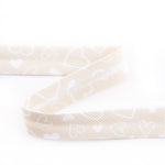 Bias Tape Beige Herzen 18 mm - Ribes y Casals