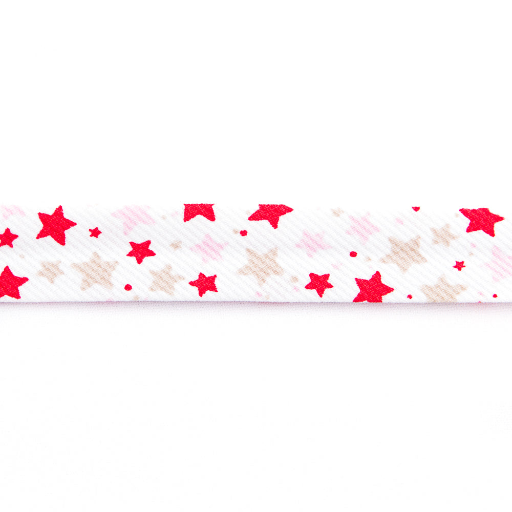 Bias Tape Sterne Rot 18 mm - Ribes y Casals
