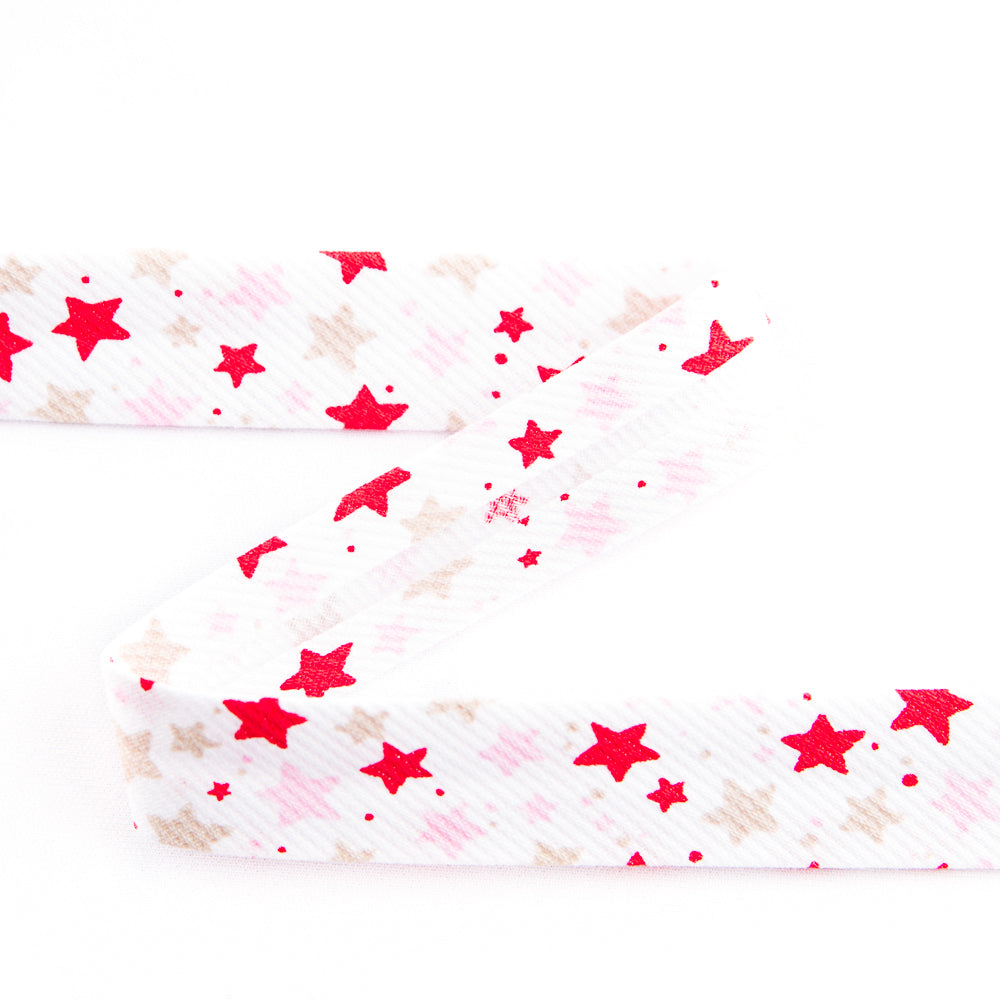 Bias Tape Sterne Rot 18 mm - Ribes y Casals