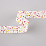 Fuchsia Flower Bias Tape 18 mm - Ribes y Casals