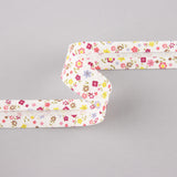 Fuchsia Flower Bias Tape 18 mm - Ribes y Casals