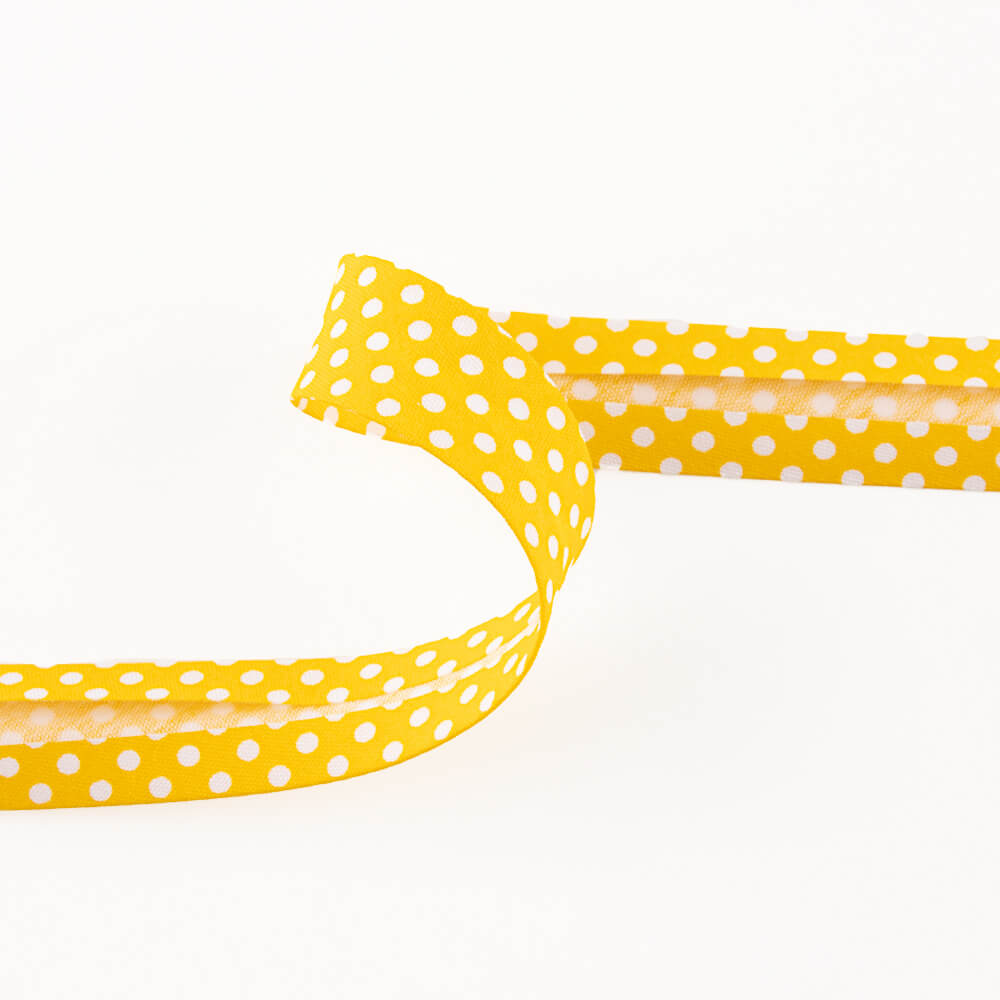 Bias Tape Polka Dots Gelb 18mm - Ribes y Casals