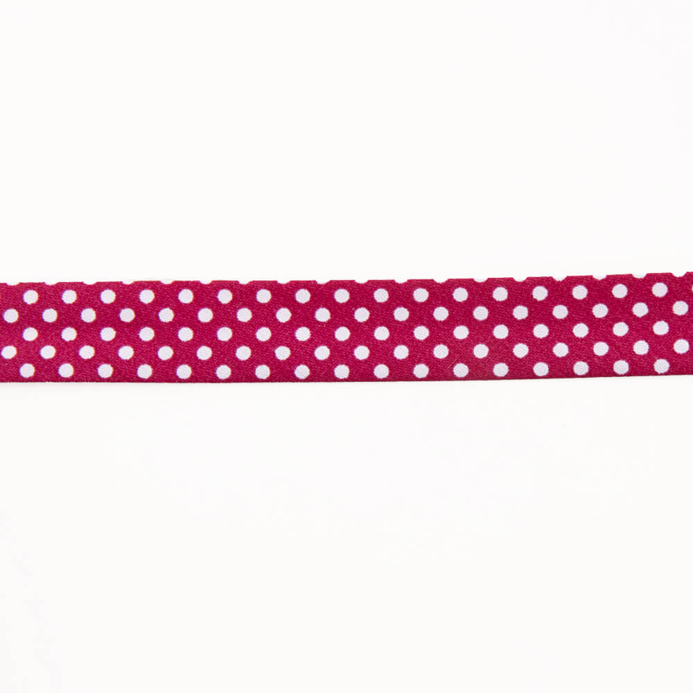 Bias Tape Maroon Polka Dots 18mm - Ribes y Casals
