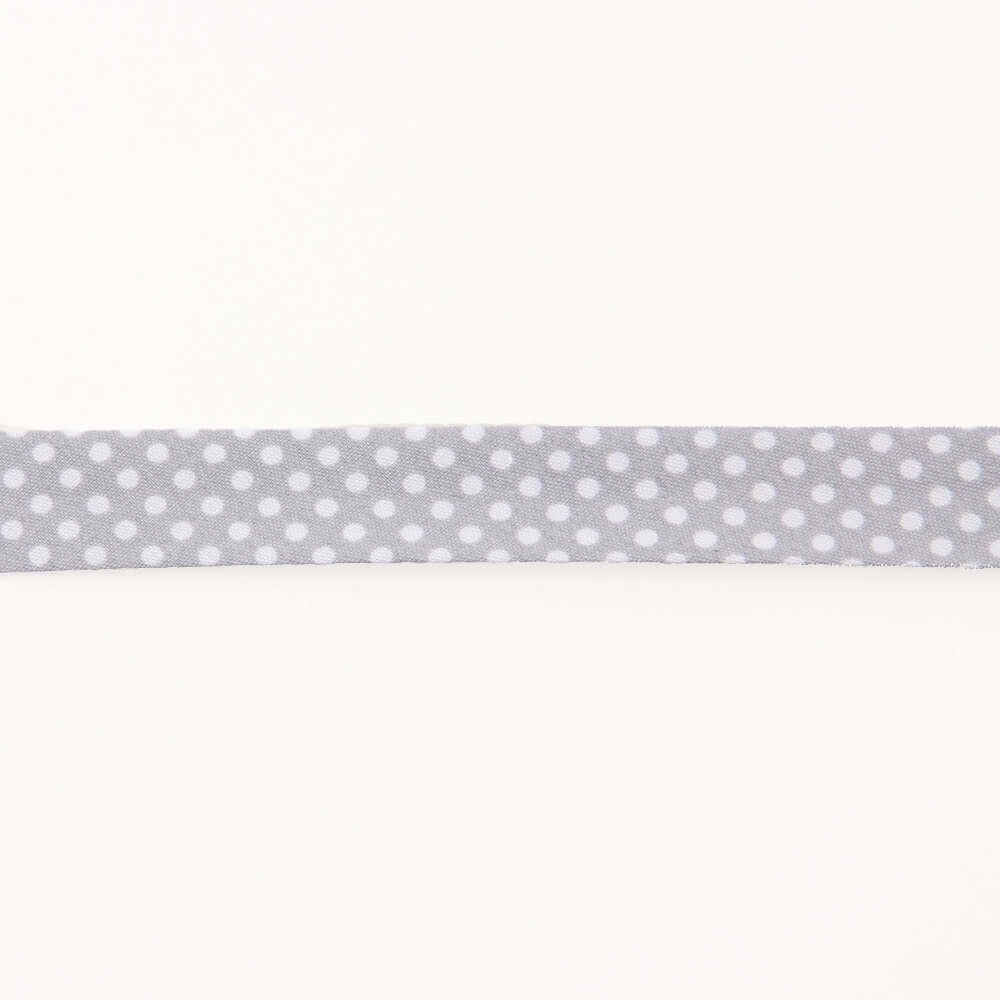 Bias Tape Polka Dots Grau 18mm - Ribes y Casals