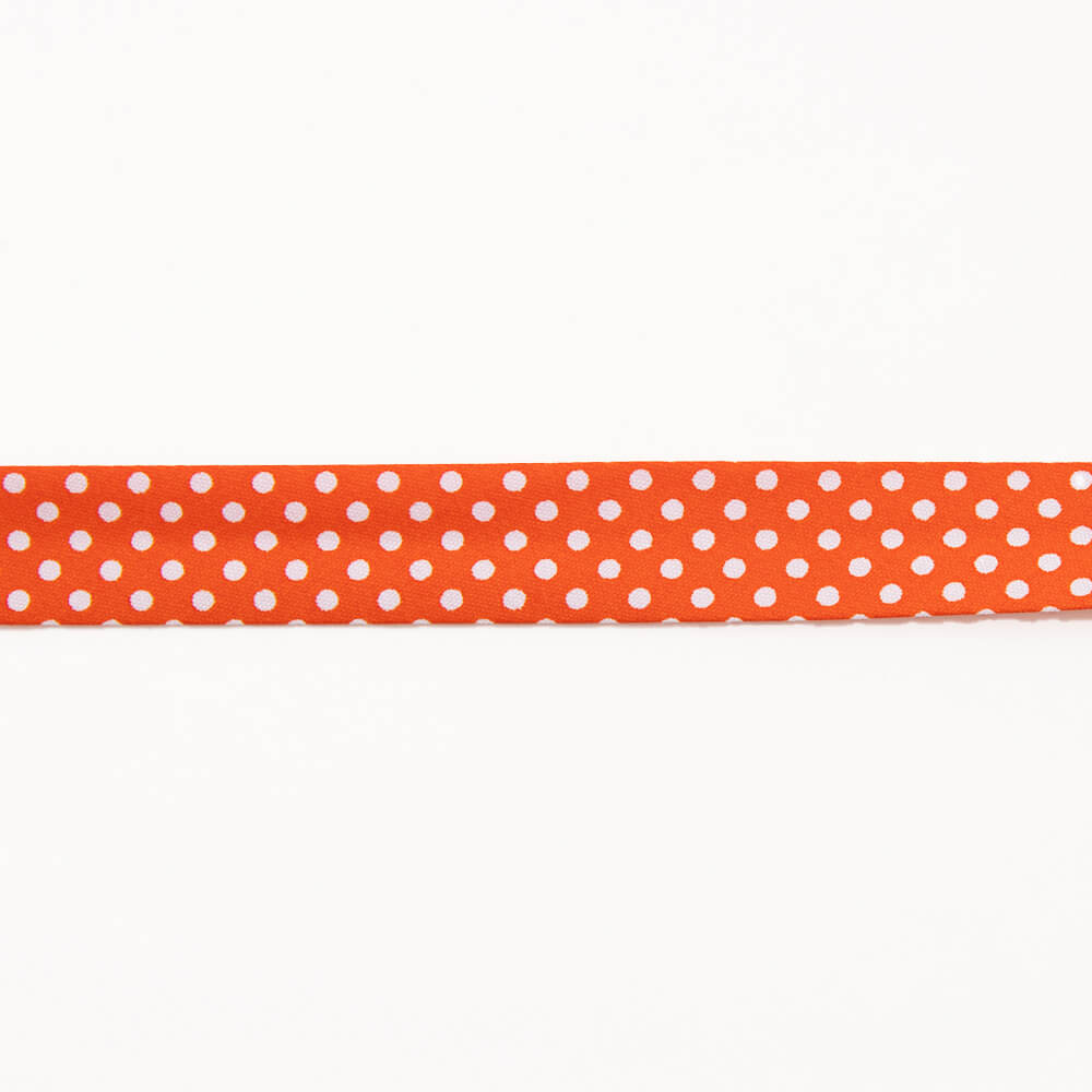Bias Tape Polka Dots Orange 18mm - Ribes y Casals