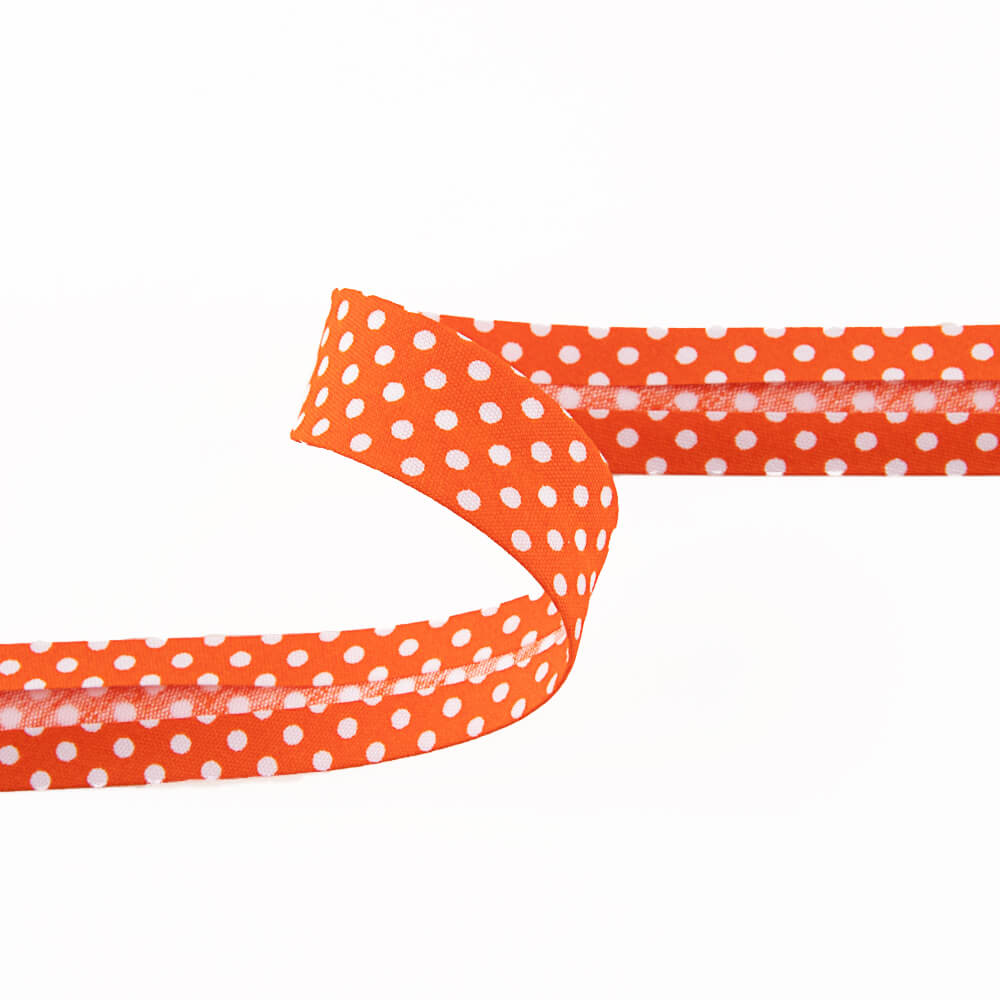 Bias Tape Polka Dots Orange 18mm - Ribes y Casals