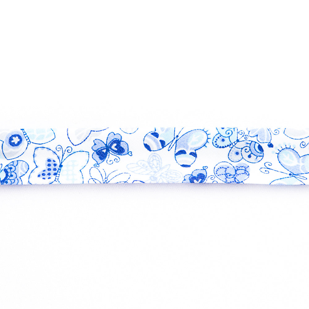 Bias Tape Schmetterlinge Blau 18 mm - Ribes y Casals