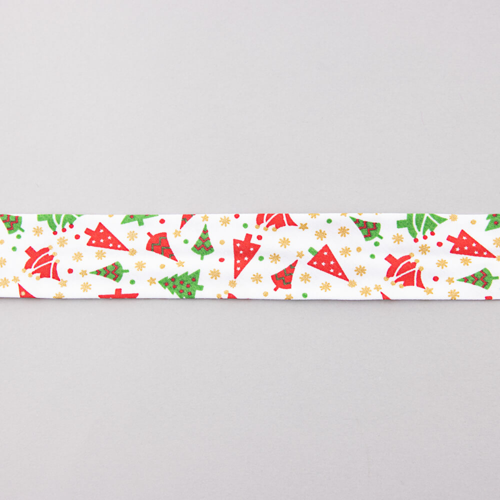 Bias Tape Weihnachtsbaum Weiß 30mm - Ribes y Casals