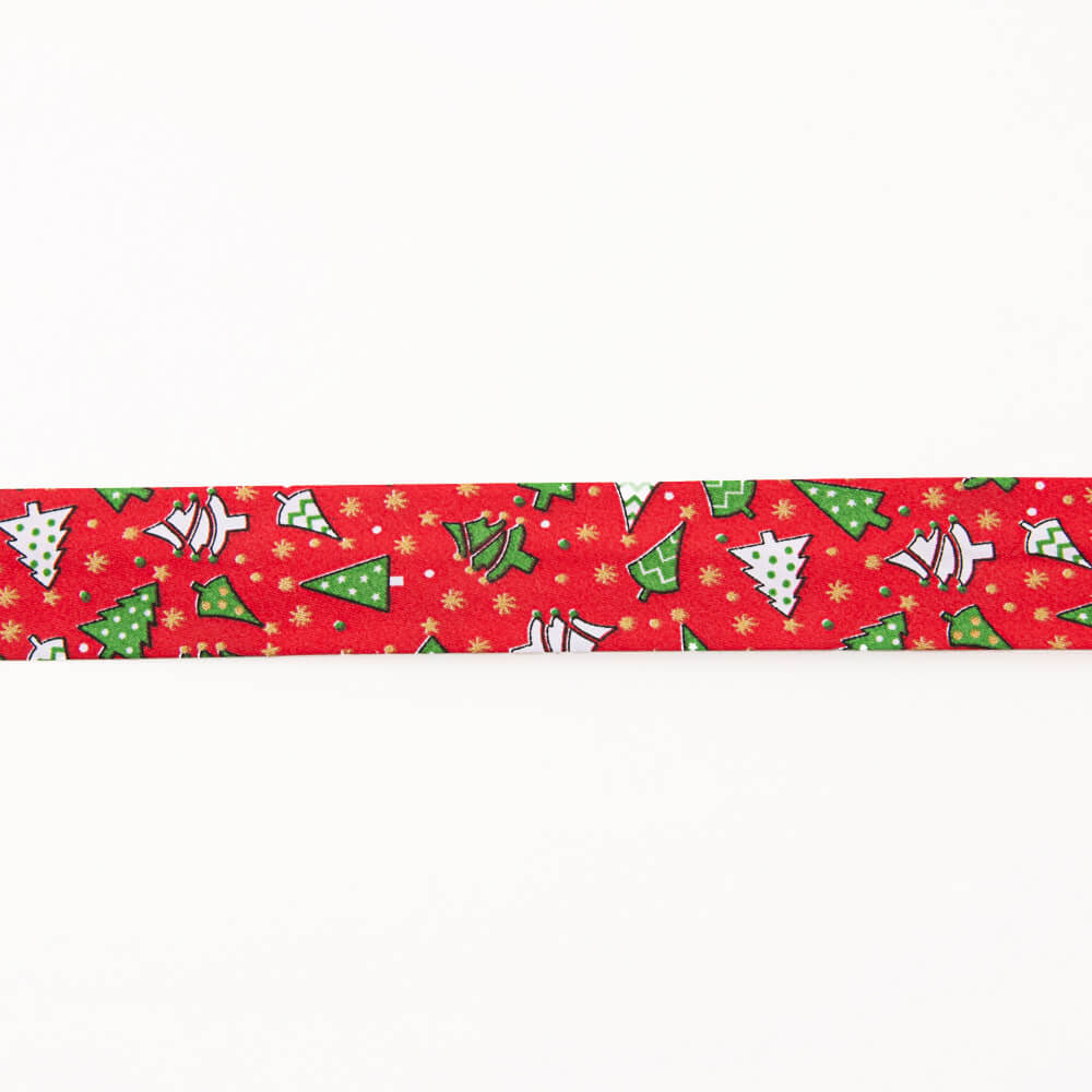 Bias Tape Weihnachtsbaum Rot 30mm - Ribes y Casals