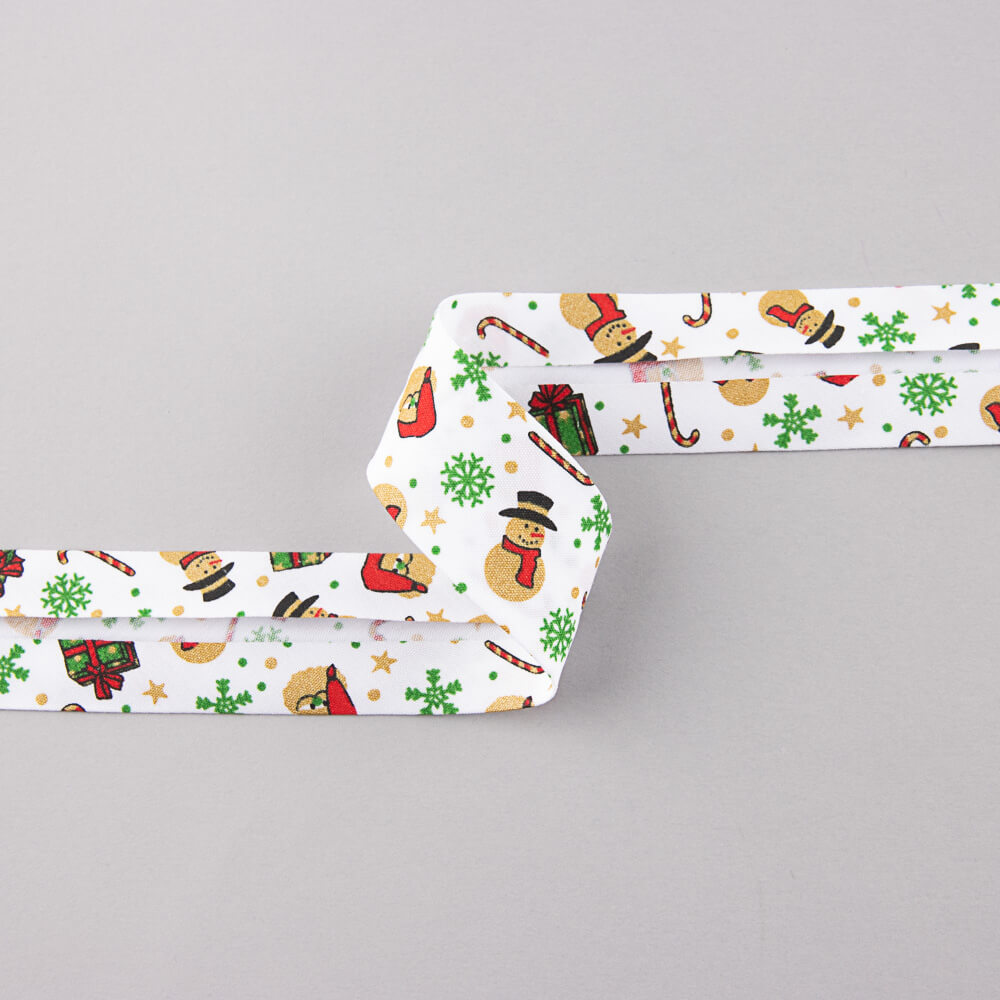 Bias Tape Weihnachtspuppen Weiß 30mm - Ribes y Casals