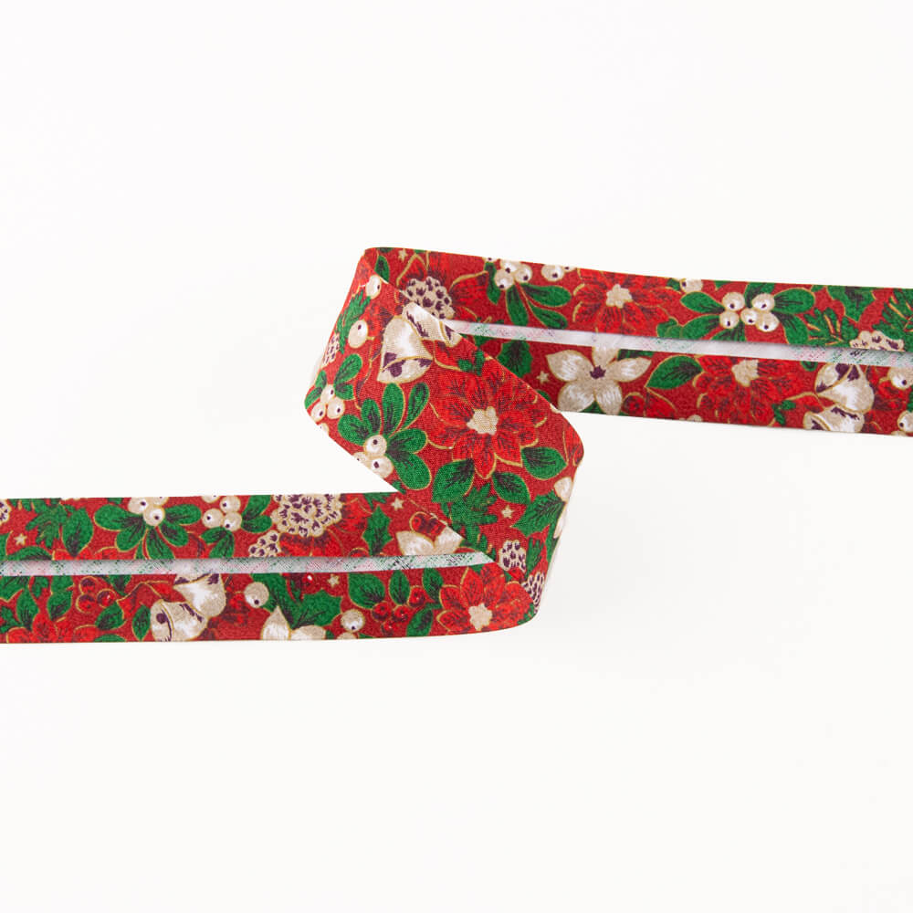 Weihnachten Bias Tape Rot 30mm - Ribes y Casals