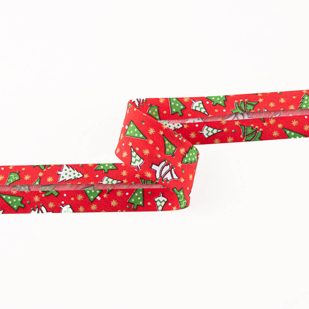 Bias Tape Weihnachtsbaum Rot 30mm - Ribes y Casals