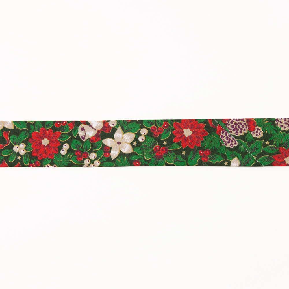 Bias Tape Weihnachten Grün 30mm - Ribes y Casals