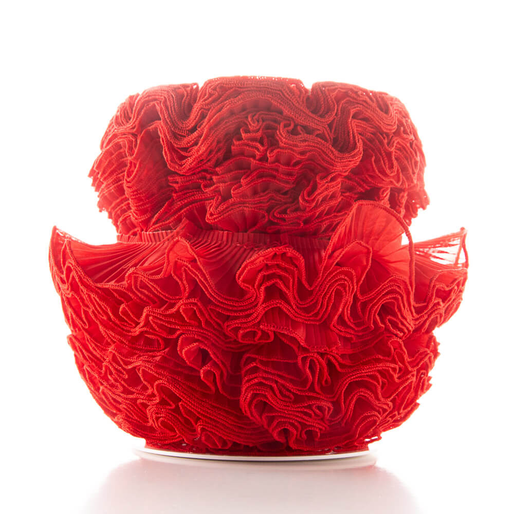 Garrucha Gaze Plissee Band 4'5cm Rot - Ribes y Casals