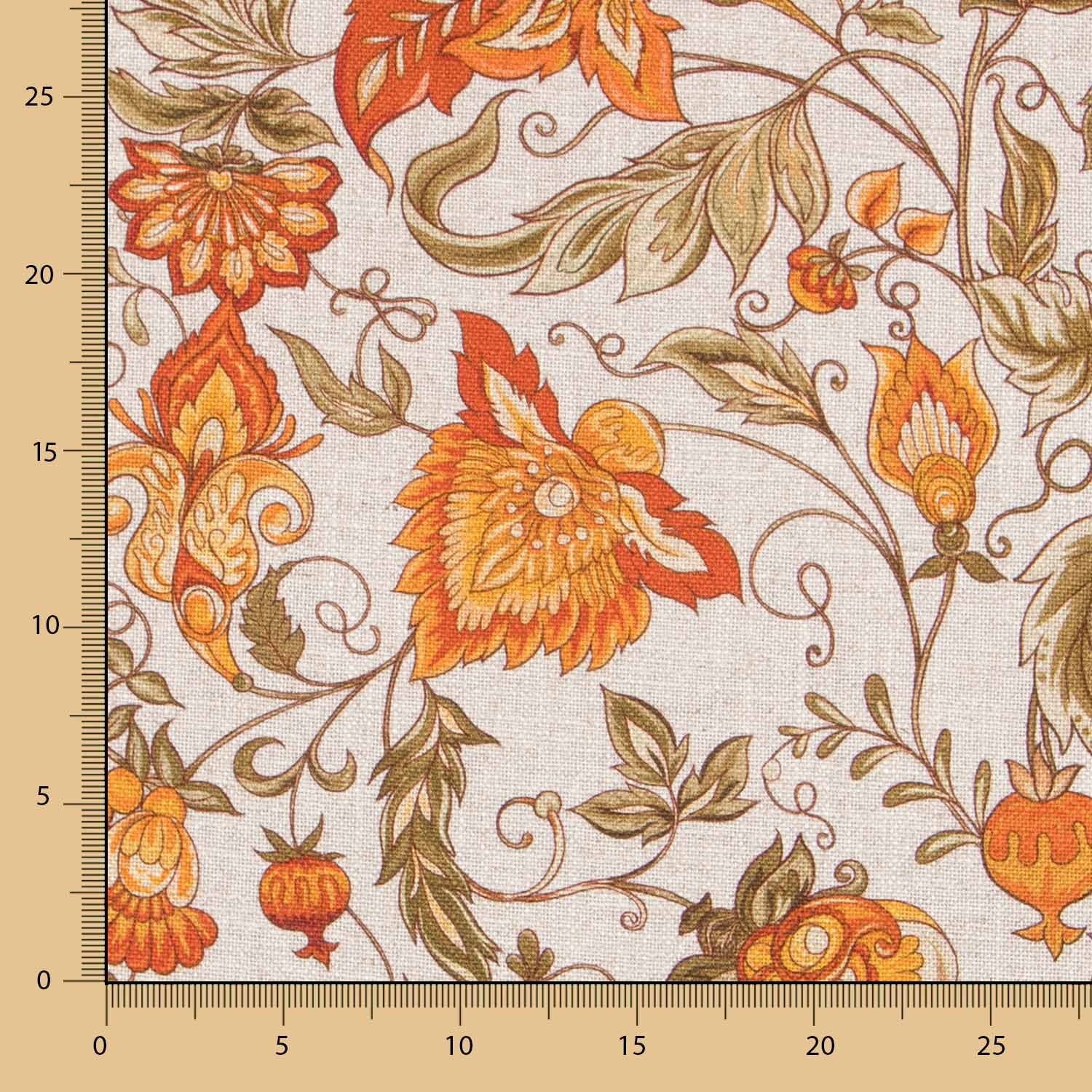 Rustikaler Vorhang Cretona Orange - Ribes y Casals