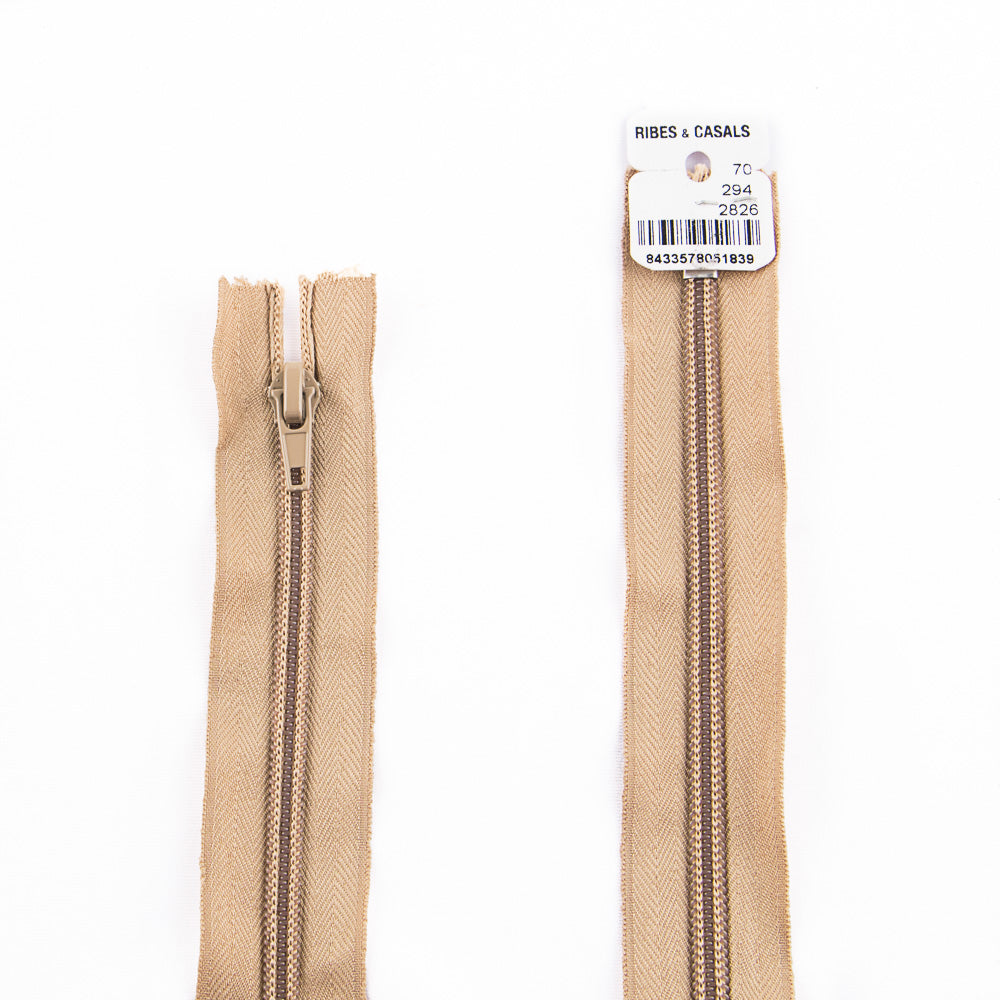 Nylon Reißverschluss geschlossen Braun Mesh 5