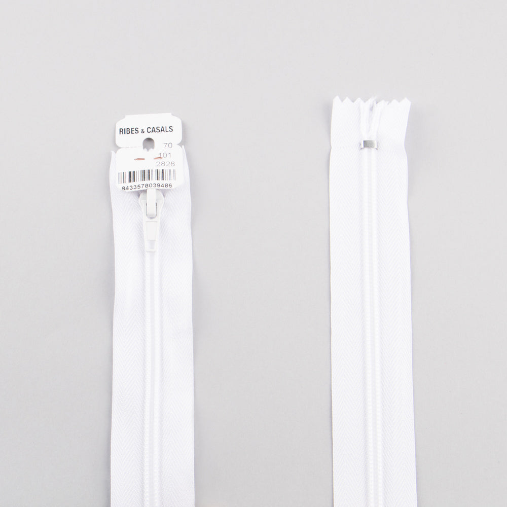 Geschlossener Nylon-Reißverschluss White Mesh 5 - Ribes y Casals