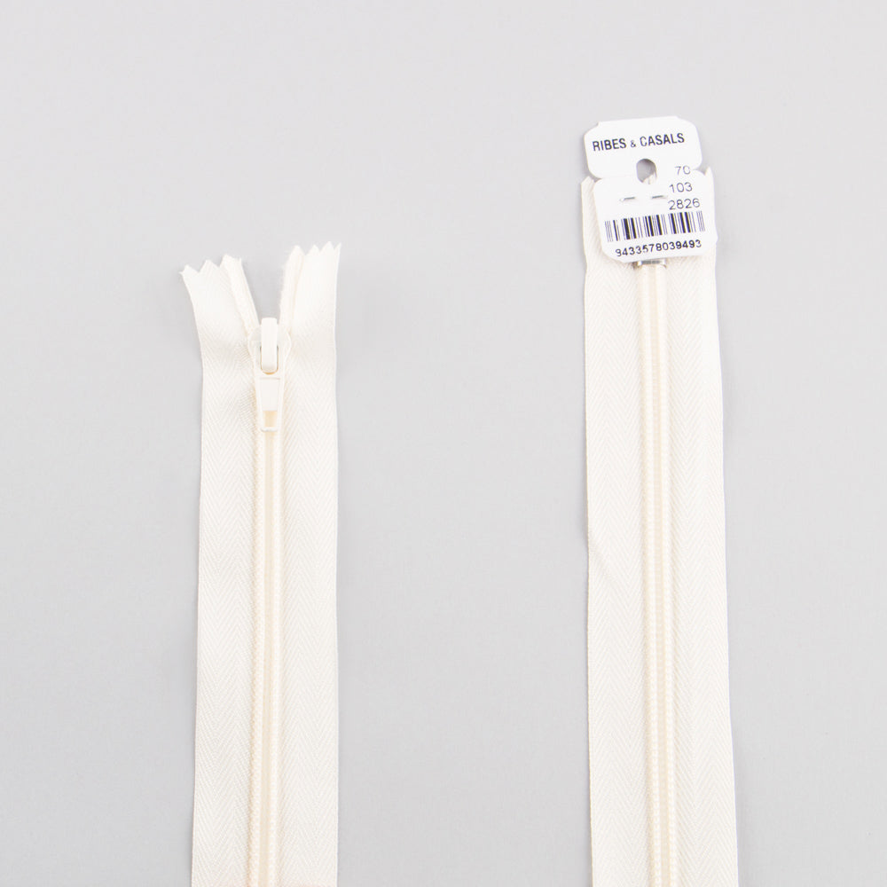 Geschlossener Reißverschluss aus Nylon Ecru Mesh 5 - Ribes y Casals