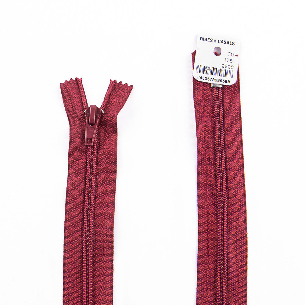 Nylon Reißverschluss geschlossen Maroon Mesh 5 - Ribes y Casals