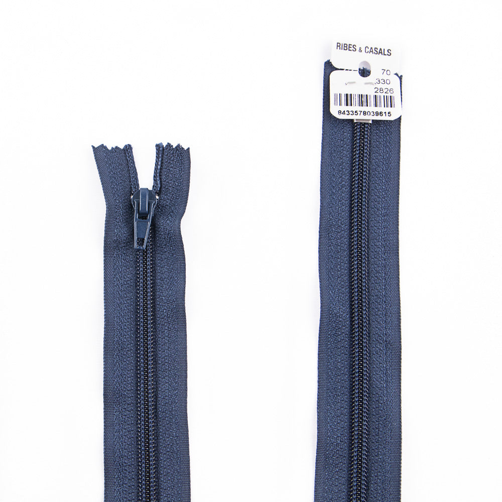 Nylon Reißverschluss geschlossen Marineblau Masche 5 - Ribes y Casals