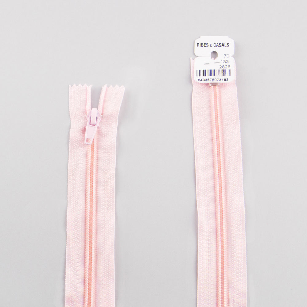 Geschlossenes Nylon Reißverschluss Hellrosa Nylon Mesh 5 - Ribes y Casals