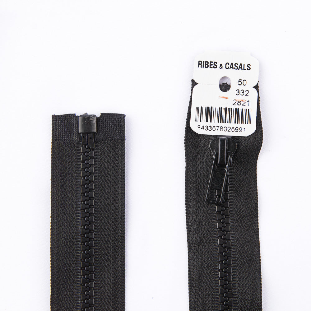 Eingespritzter Reißverschluss 2821 Schwarz - Ribes y Casals