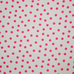 Krepp-China Beige Polka Dot Fuchsia - Ribes y Casals