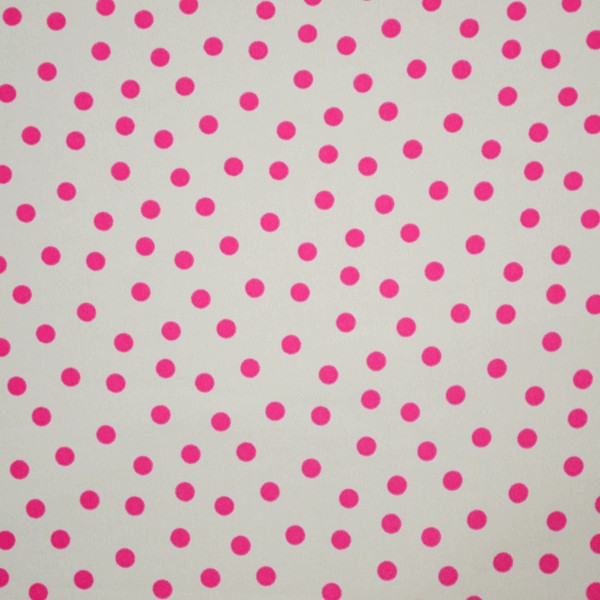 Krepp-China Beige Polka Dot Fuchsia - Ribes y Casals