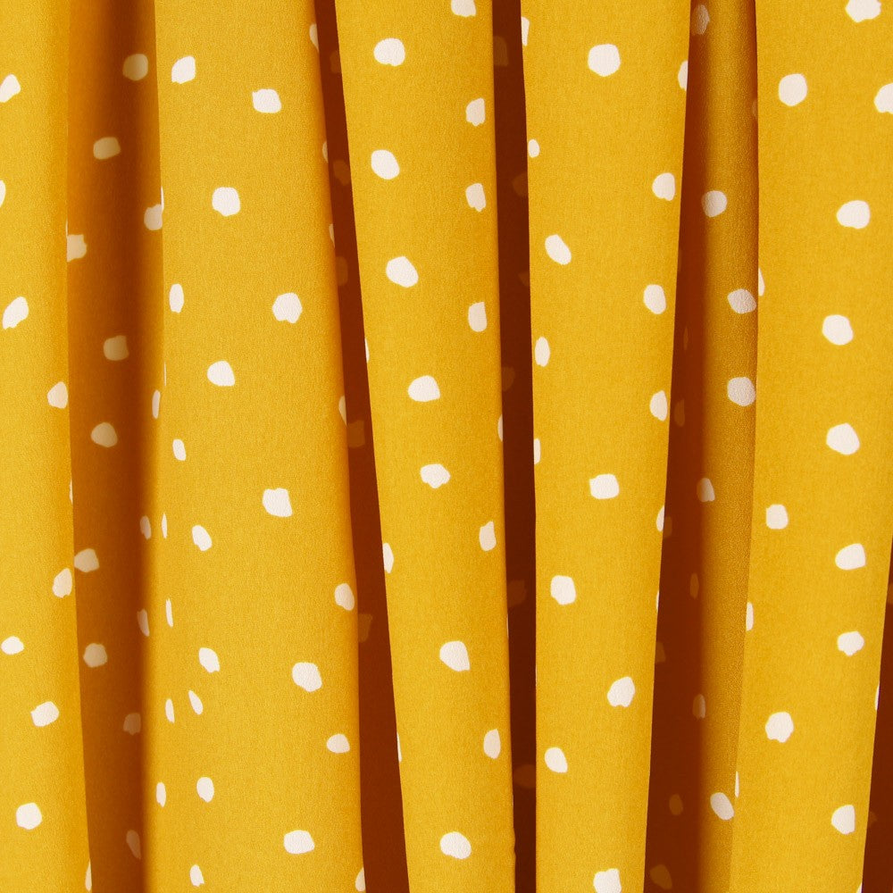 Krepp-China Senf Polka Dots - Ribes y Casals