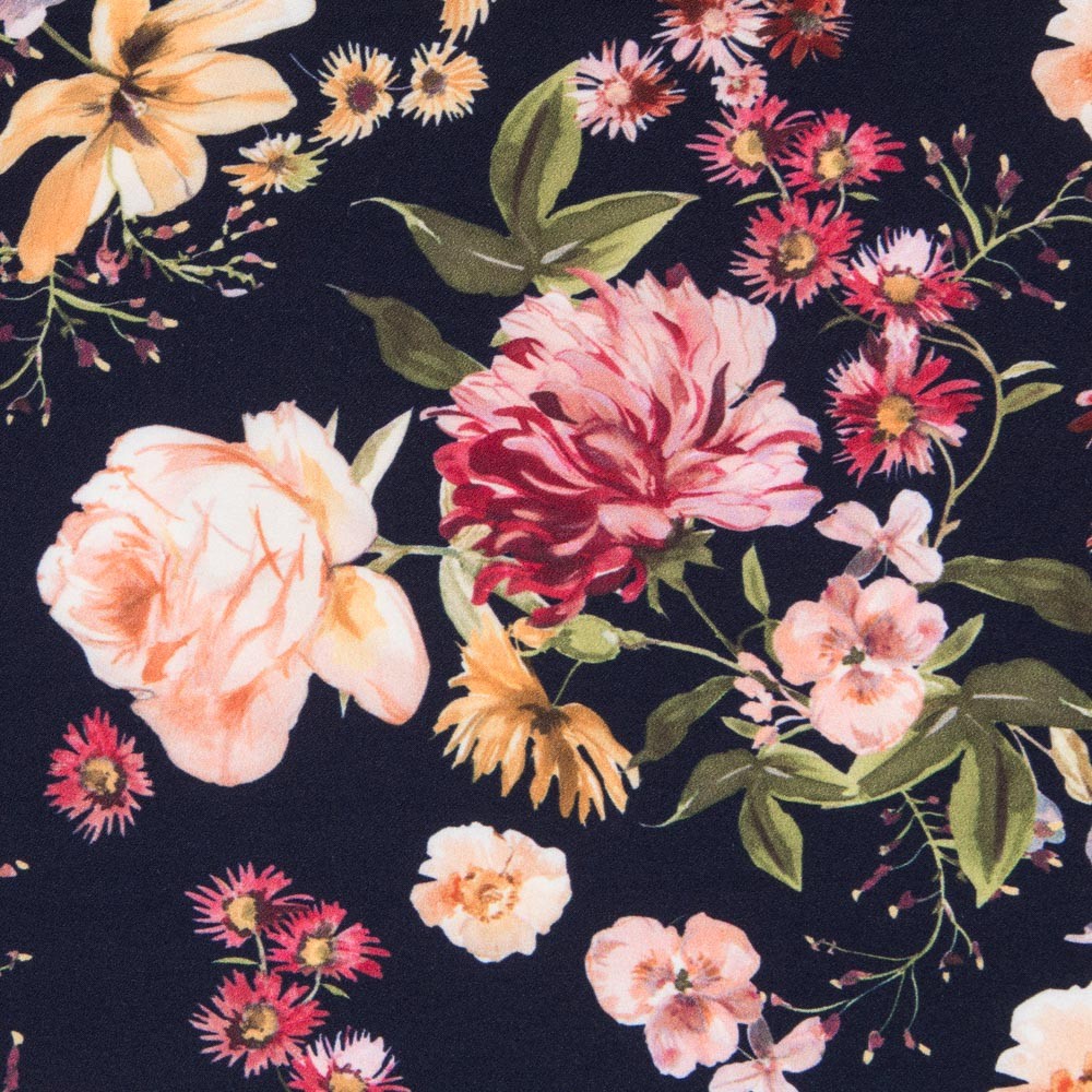 Krepp Elastan Botanic Marine - Ribes y Casals