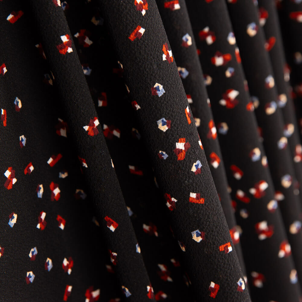 Polyester-Krepp Glitzernd Schwarz - Ribes y Casals