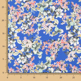 Polyester Krepp Floral Blau - Ribes y Casals