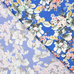 Polyester Krepp Floral Blau - Ribes y Casals