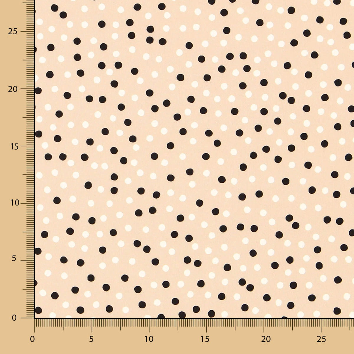 Polyester-Krepp Multi Polka Dot Sand - Ribes y Casals