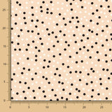 Polyester-Krepp Multi Polka Dot Sand - Ribes y Casals