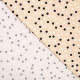 Polyester-Krepp Multi Polka Dot Sand - Ribes y Casals