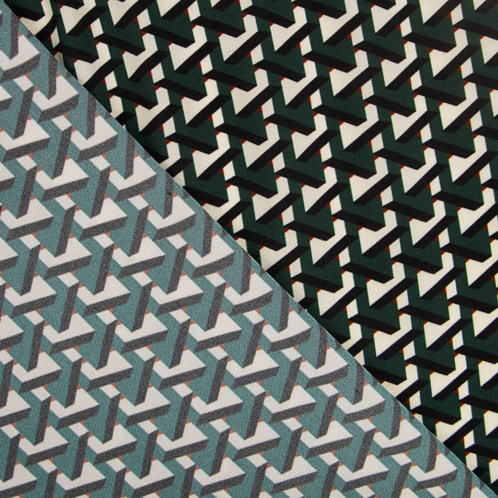 Trigonometrischer Polyester-Krepp grün - Ribes y Casals