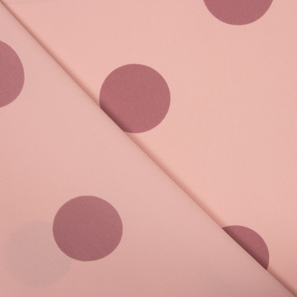 Polyester Krepp Polyester Ton in Ton Rosa - Ribes y Casals