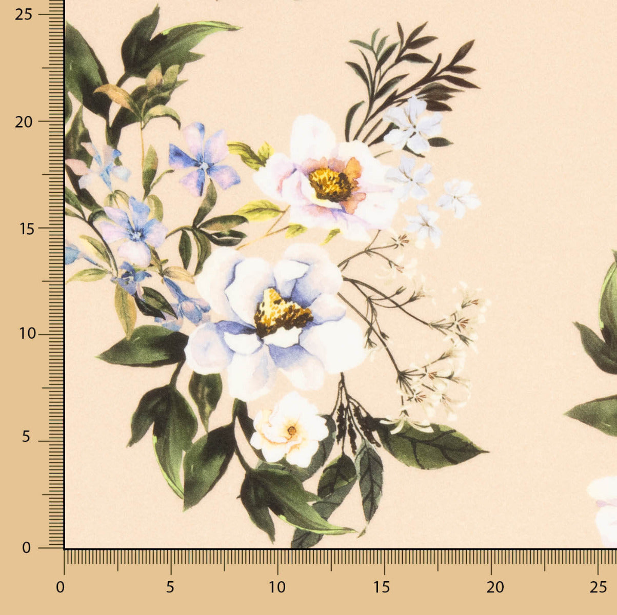 Krepp Viskose Floral Beige - Ribes y Casals