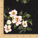 Krepp Viskose Floral Schwarz - Ribes y Casals